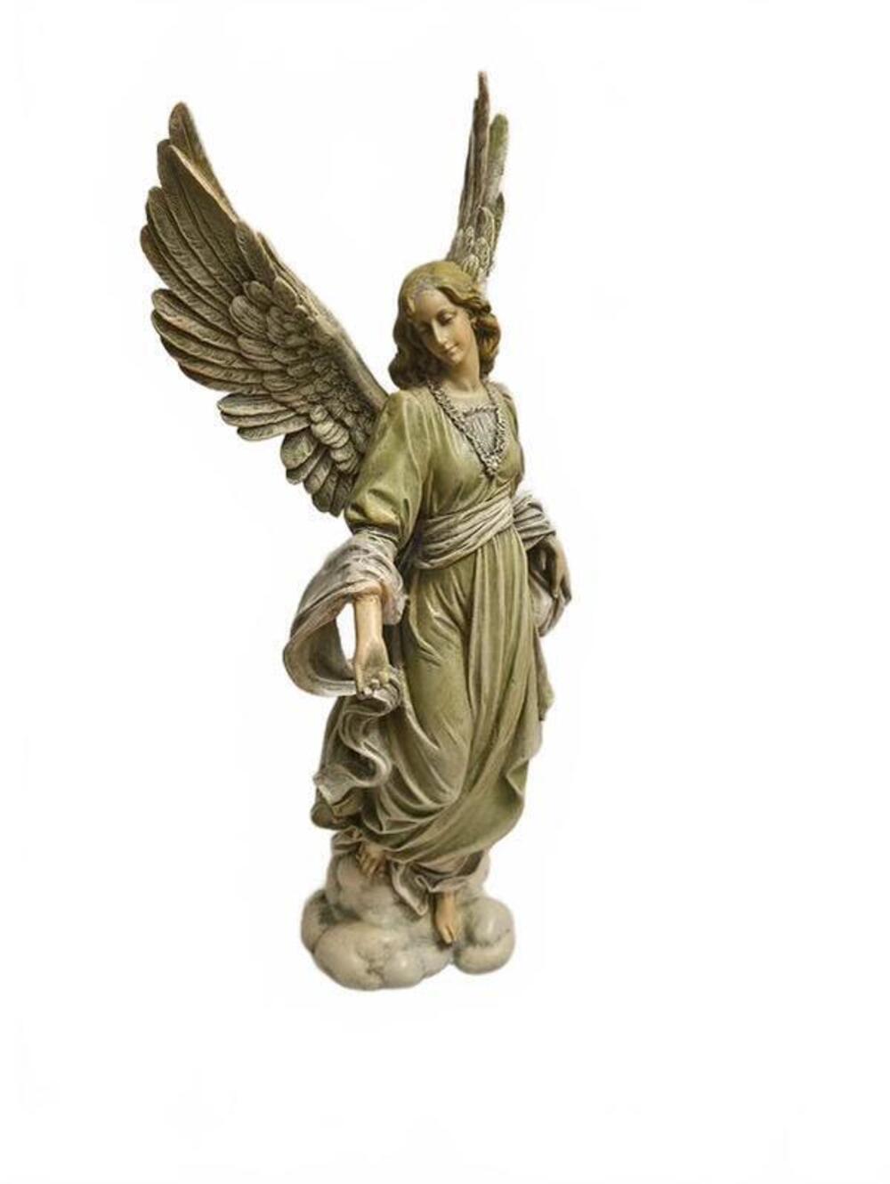 Vtg 16" Angel Statue Fairy Mystical Celestial Whimsical Winged Figurine See Flaw